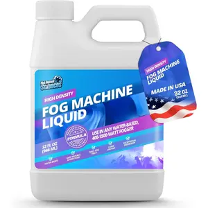 Fog Machine Liquid - 32oz Smoke Machine Fog Juice for Halloween Party, High Density, Pro-Grade, Ultra Thick, Long-Lasting, Low-Lying, High Output, Water-Based.
