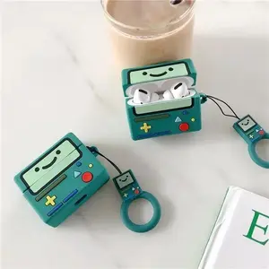 For Apple Airpods 1 2 3 4 Pro Pro2 Silicone Earphone Protective Cover Cartoon Green BMO Game Player Headphone Case For AirPods 4