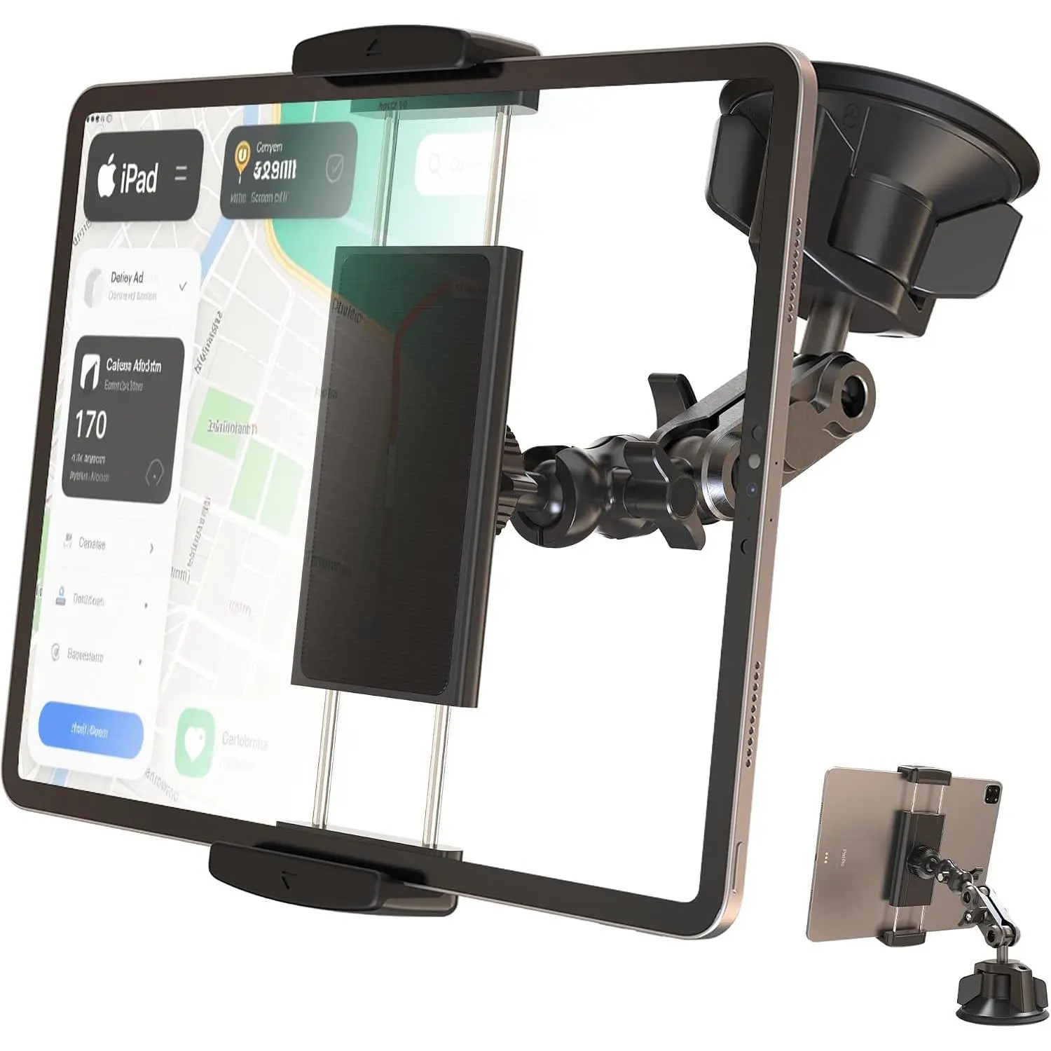 Tablet Mount for   ipad Holder Suction Cup Phone Stand for Windshield  Wall  Desk,360° Metal Bracket for 4.7"-13" Tablet iPad Pro Air Mini