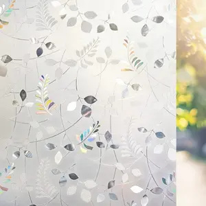 Frosted Pebble Window Film Privacy Static Cling Vinyl Sticker, 3D Decorative Stained Glass Effect Window Tint, Self Adhesive Removable No Residue Glass Cover Film for Bathroom, Office, Home