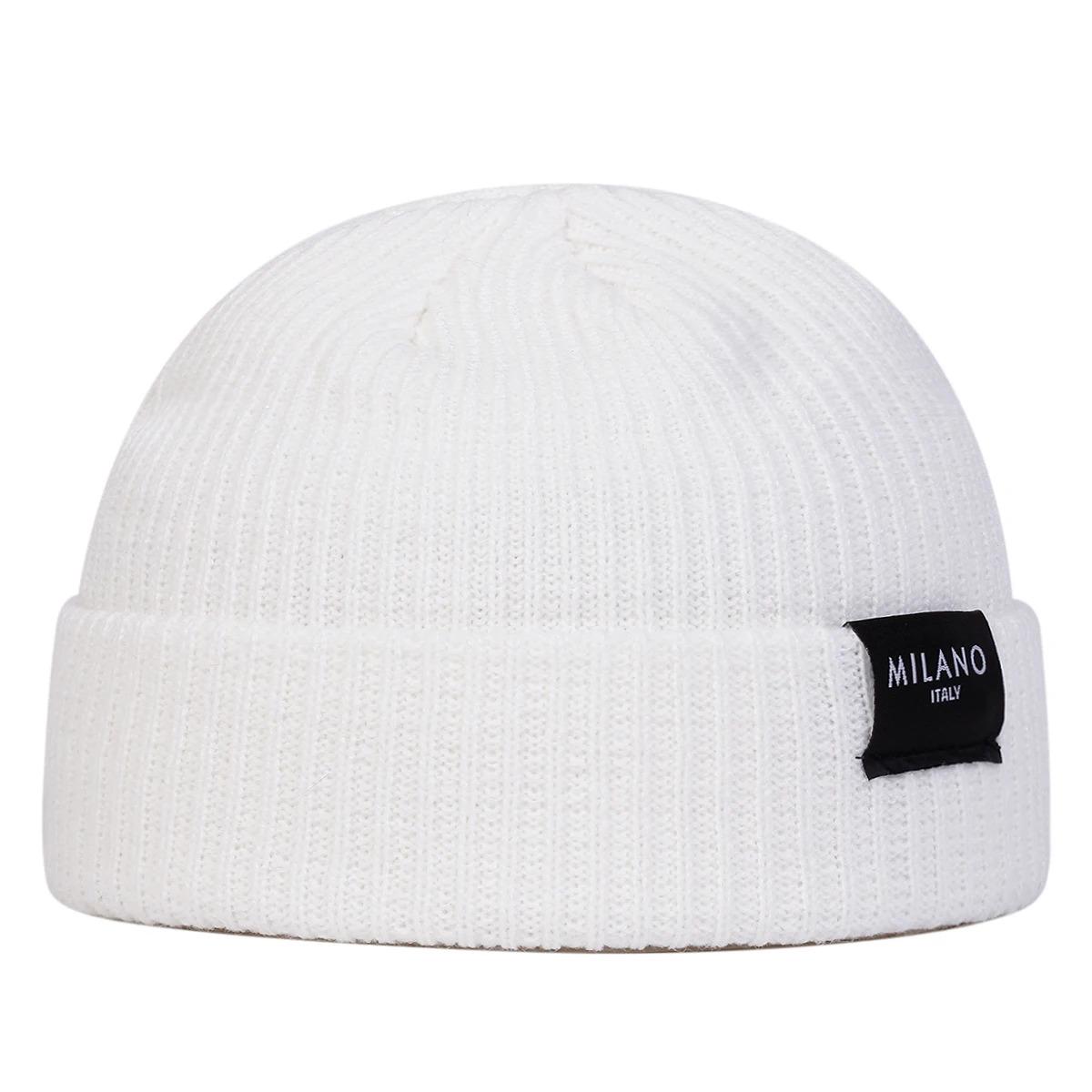 Unisex MILANO Letter Label Beanies Winter Warm Hat Hip Hop Cap Beanie Hat Caps for Women Men