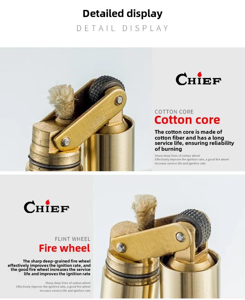 Vintage Nunchaku Design Kerosene Lighter Novelty Cool Gadget Copper Stainless Steel Portable Mini Igniter Aesthetic Unusual Gifts For Men Women Boyfriend Adult Decompression Toys Gift Box Packaging (Without fuel)