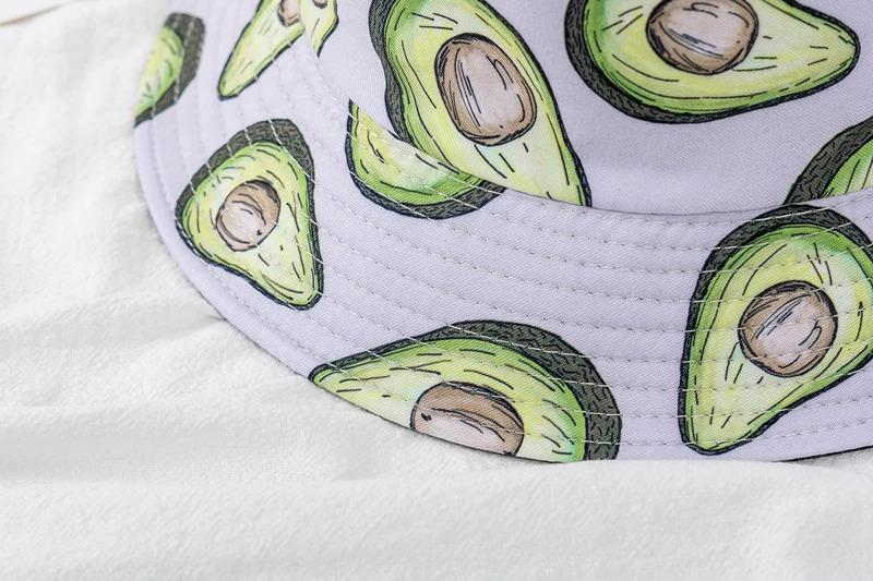 Unisex Bucket Cap Fruit Printing Hats Summer Double-sided Wear Man Women Cap Outdoor Sun Hat Classic Casual Panama Bucket Hat