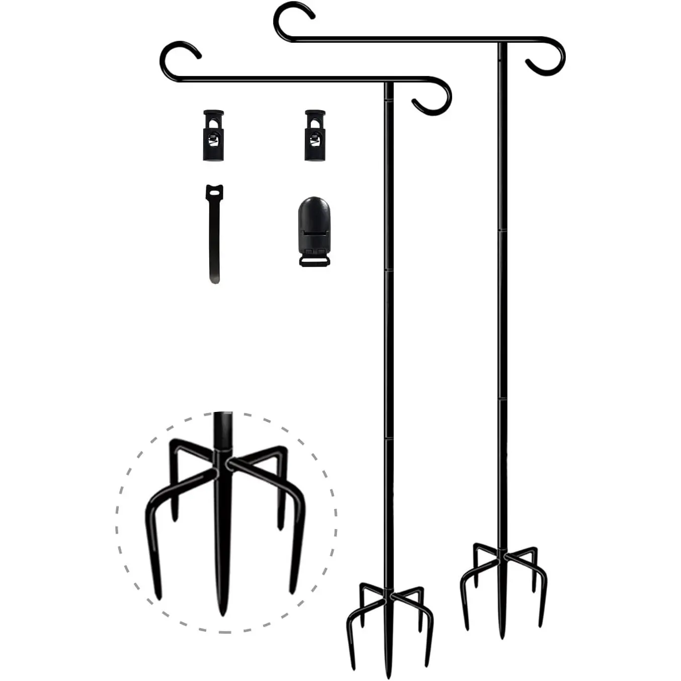 49" Garden Flag Stand Holder with 5 Spikes for 12 X 18, 1 Pack