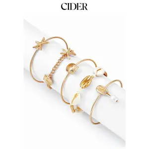 Cider 5 PCS SHELL & STARFISH BRACELET SET