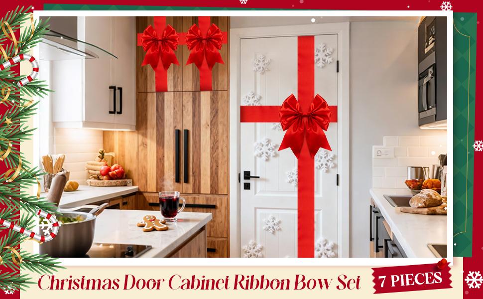 SUNDAY MIRTH 7 Pieces Christmas Cabinet Door Ribbon Bow Large Christmas Door Bow Christmas Cabinet Festive Ribbons Cabinet Bows Christmas Tree Bow Christmas Wreath Bow SUNDAY MIRTH 7 Pieces Christmas Cabinet Door Ribbon Bow Large Christmas Door Bow Christmas Cabinet Festive Ribbons Cabinet Bows Christmas Tree Bow Christmas Wreath Bow