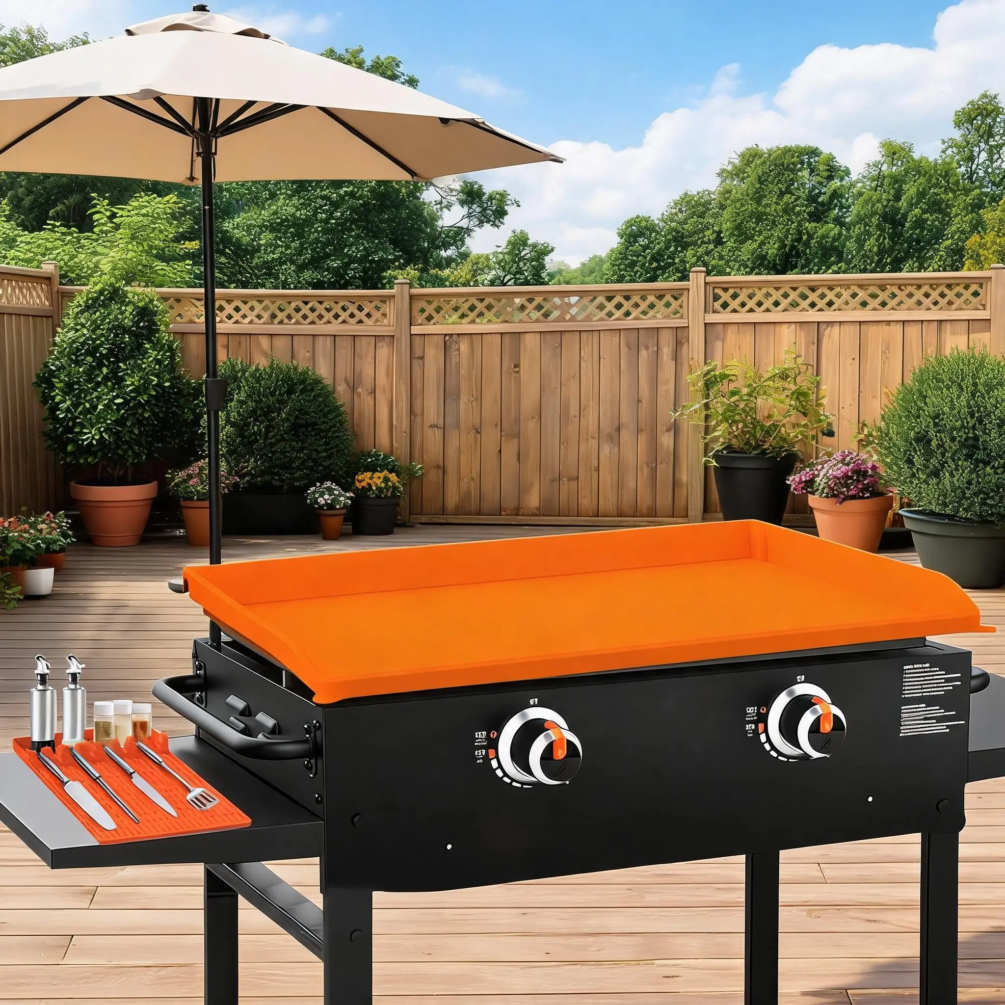 36 In Thick Rectangular Blackstone Silicone Grill Mat, 16-in Blackstone Griddle Accessories, Heavy-Duty Food-Grade Silicone Cover for All-Season BBQ Cooking Kitchenware