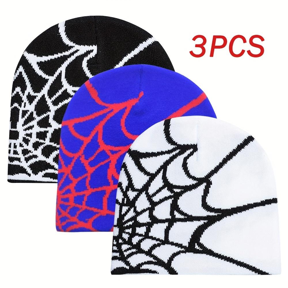 3pcs Winter Knitted Hats Hip Hop Warm Gothic Retro Streetwear Essentials Funky Beanie Handmade Feel Machine Washable