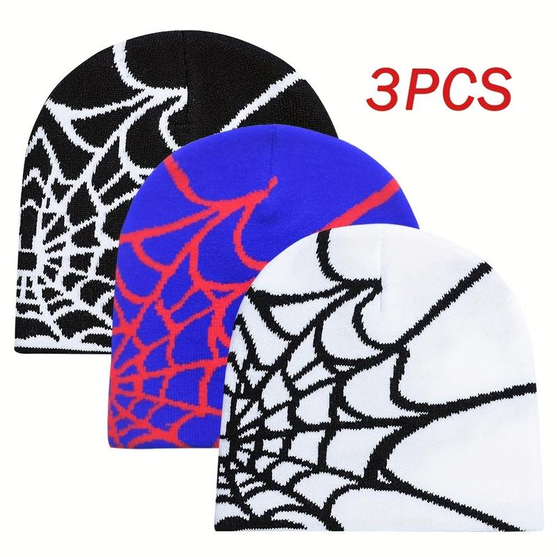 3pcs Winter Knitted Hats Hip Hop Warm Gothic Retro Streetwear Essentials Funky Beanie Handmade Feel Machine Washable 3pcs Winter Knitted Hats Hip Hop Warm Gothic Retro Streetwear Essentials Funky Beanie Handmade Feel Machine Washable