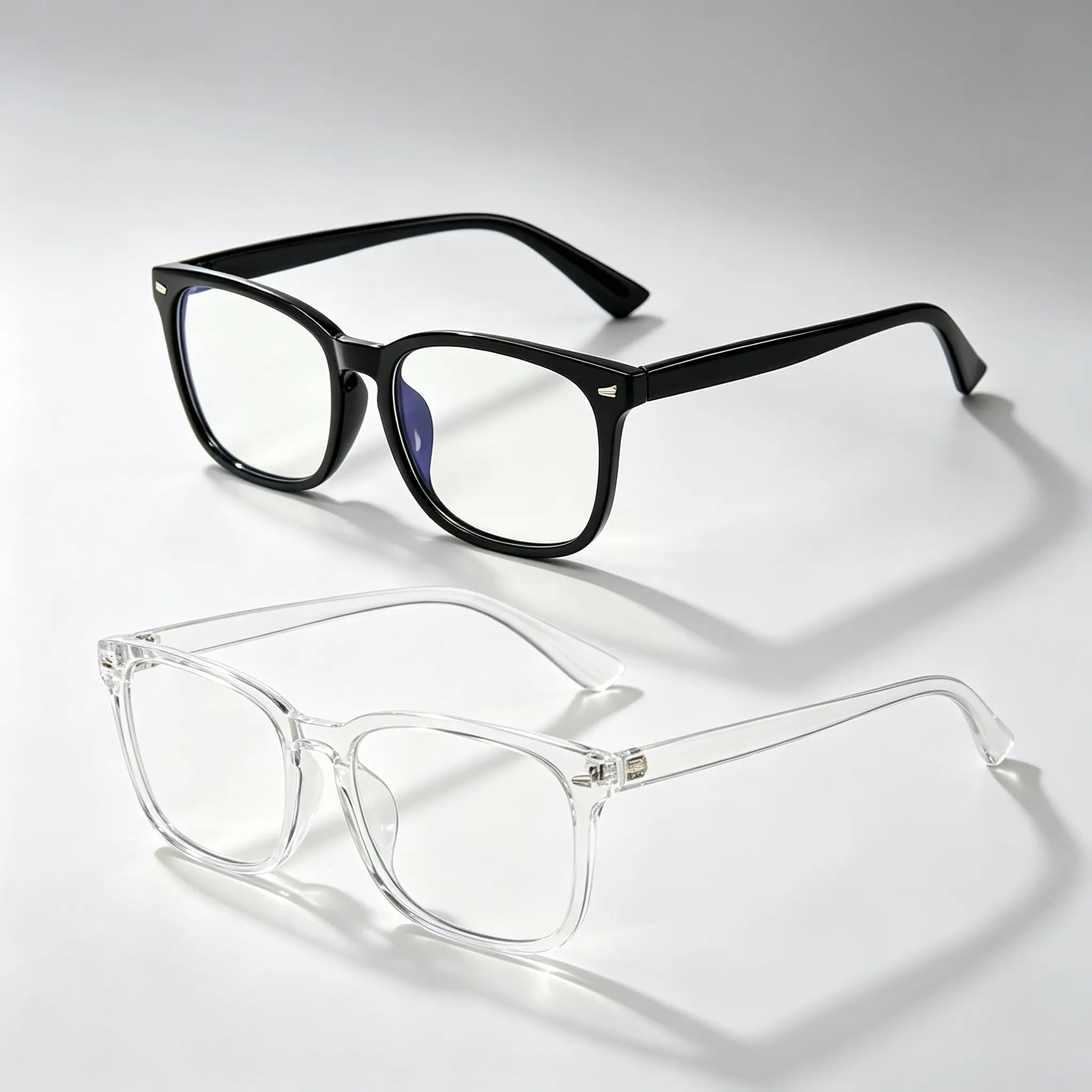 Retro Square Frame Blue Light Glasses, Clear Lens Full Rim Computer Glasses, Stylish Minimalist Eyewear for Men Women