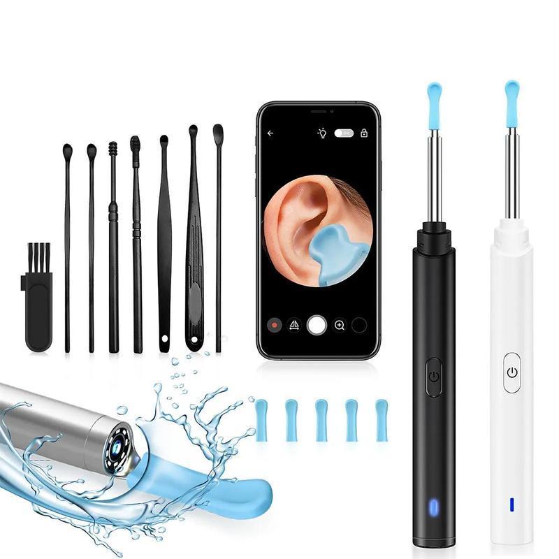 Portable Ear Wax Removal Tool, 1 Set Ear Wax Removal Kit with Camera & Accessories, Waterproof Endoscope Ear Cleaning Tool for Phone & Tablet