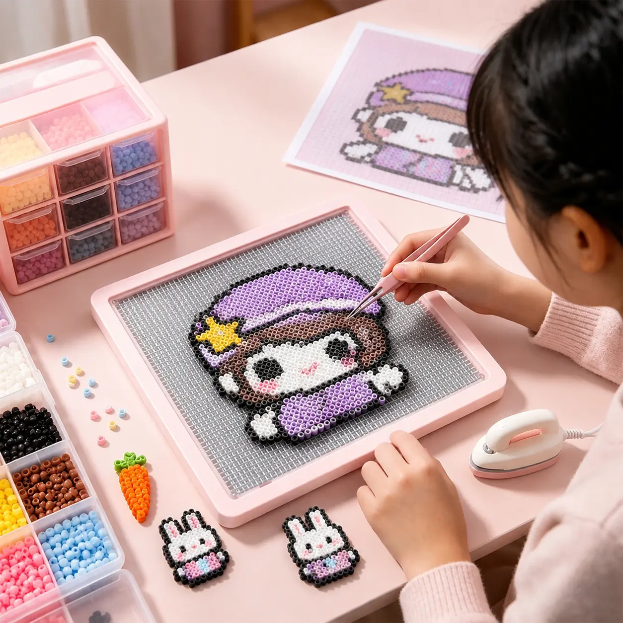 78x78 Peg DIY Smart LED Pixel Art Pegboard Kit, APP Controlled Electronic Fuse Beads Melting Board, Large Square Ironing Beads Craft Set with Creative Pixel Design, Digital Display Board for Kids Adults DIY Handmade Crafts, Birthday Gift Home Decoration