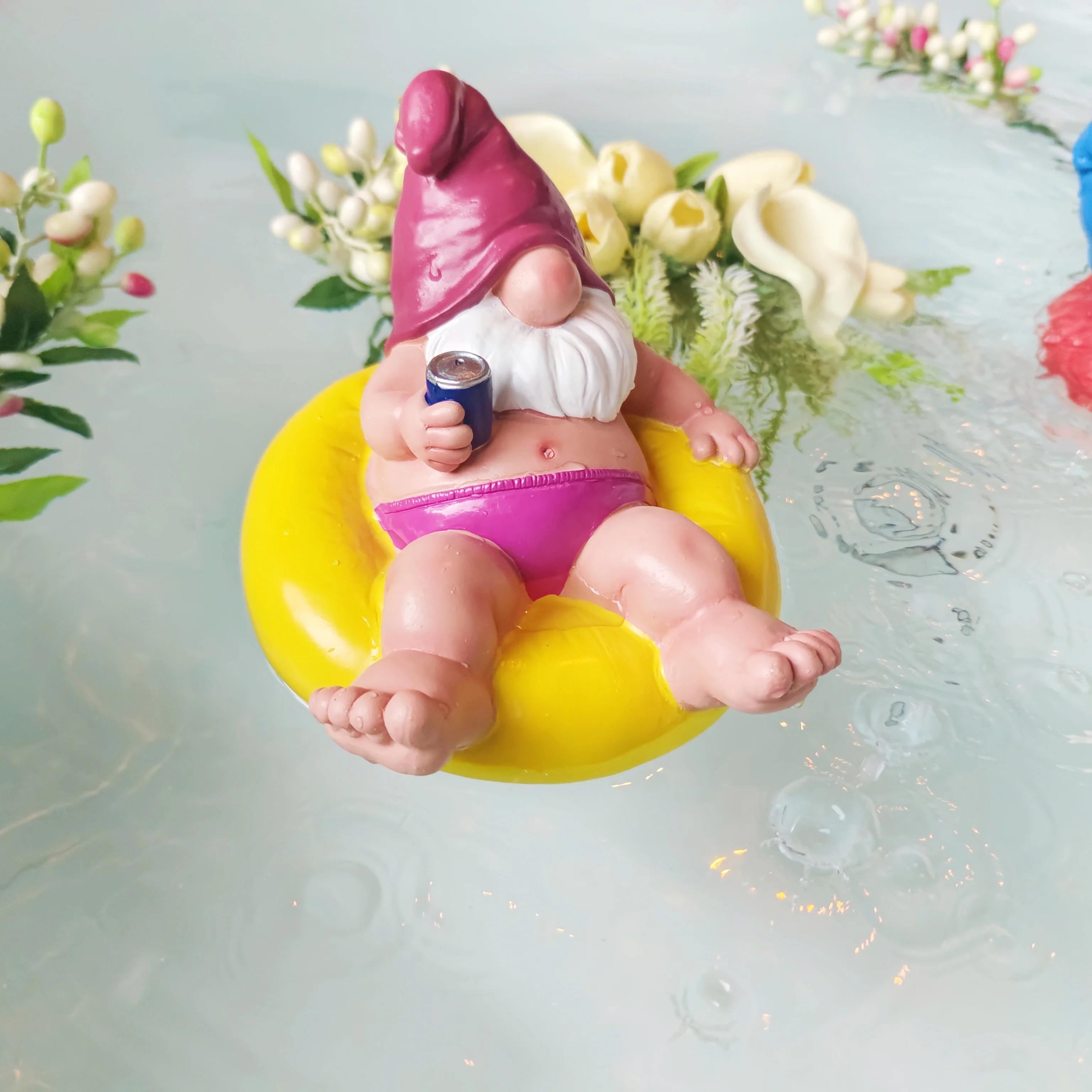 Christmas ornament floating dwarfs decoration garden gnomes swimming pool terrace accessories pond decoration outdoor decoration