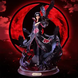 Uchiha Sasuke Figure 29cm, Crow Illusion Rock Fire Scene, Large Anime Collectible Statue, Perfect Gift for Fans