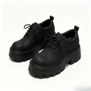 Wide Toe Hidden Height Increasing Chunky Sole Commuter Casual ShoesG003