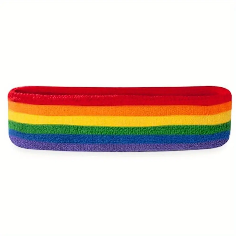 Rainbow Color Sports Bandana, Vibrant Rainbow Design Headscarf, Perfect for Outdoor Activities, Stylish & Comfortable Accessory