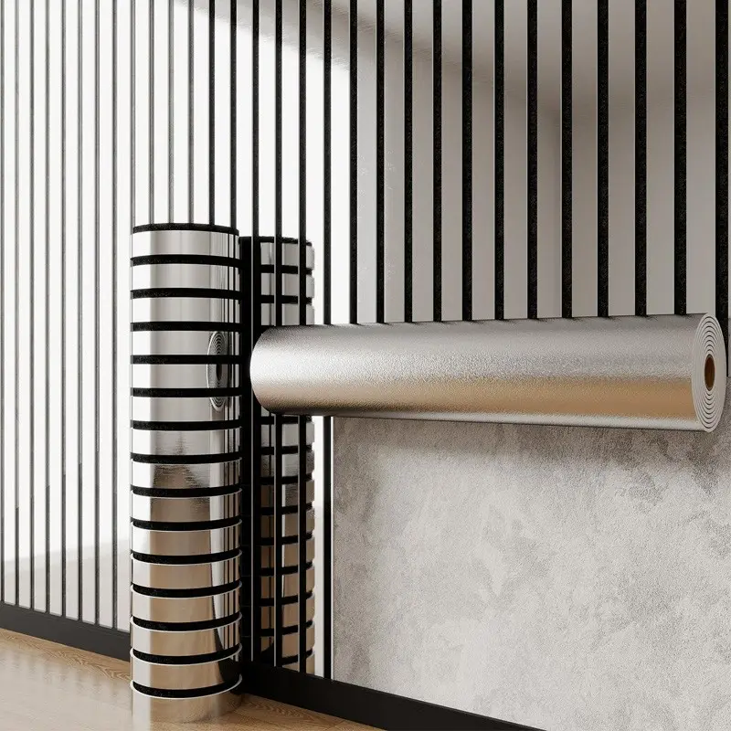 Self-Adhesive Vertical Stripe Wall Stickers, Waterproof Wallpaper, Easy DIY Home Decor, Ideal for Rentals, 2 Rolls