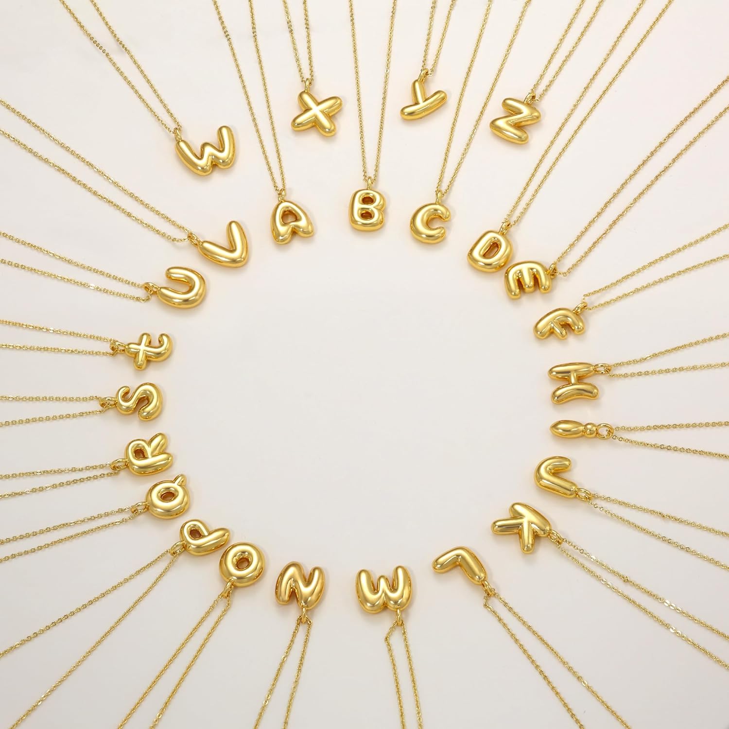 Layered Bubble Letter Necklace For Women Balloon Initial Necklaces Personalized A-Z Alphabet Pendant Cute Name Choker Necklace Women Teen Girls Charm Jewelry For Blackfriday Christmas