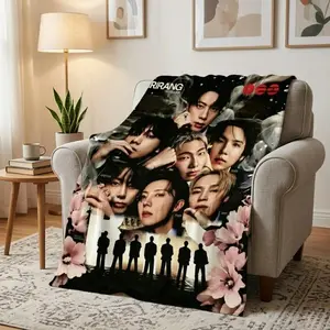 Arirang Blanket Soft Throw for Adults And Children, New Album WouldTour Plush Cozy Warm Flannel Blanket, Bed Sofa Living Room Travel Home Decor Gift