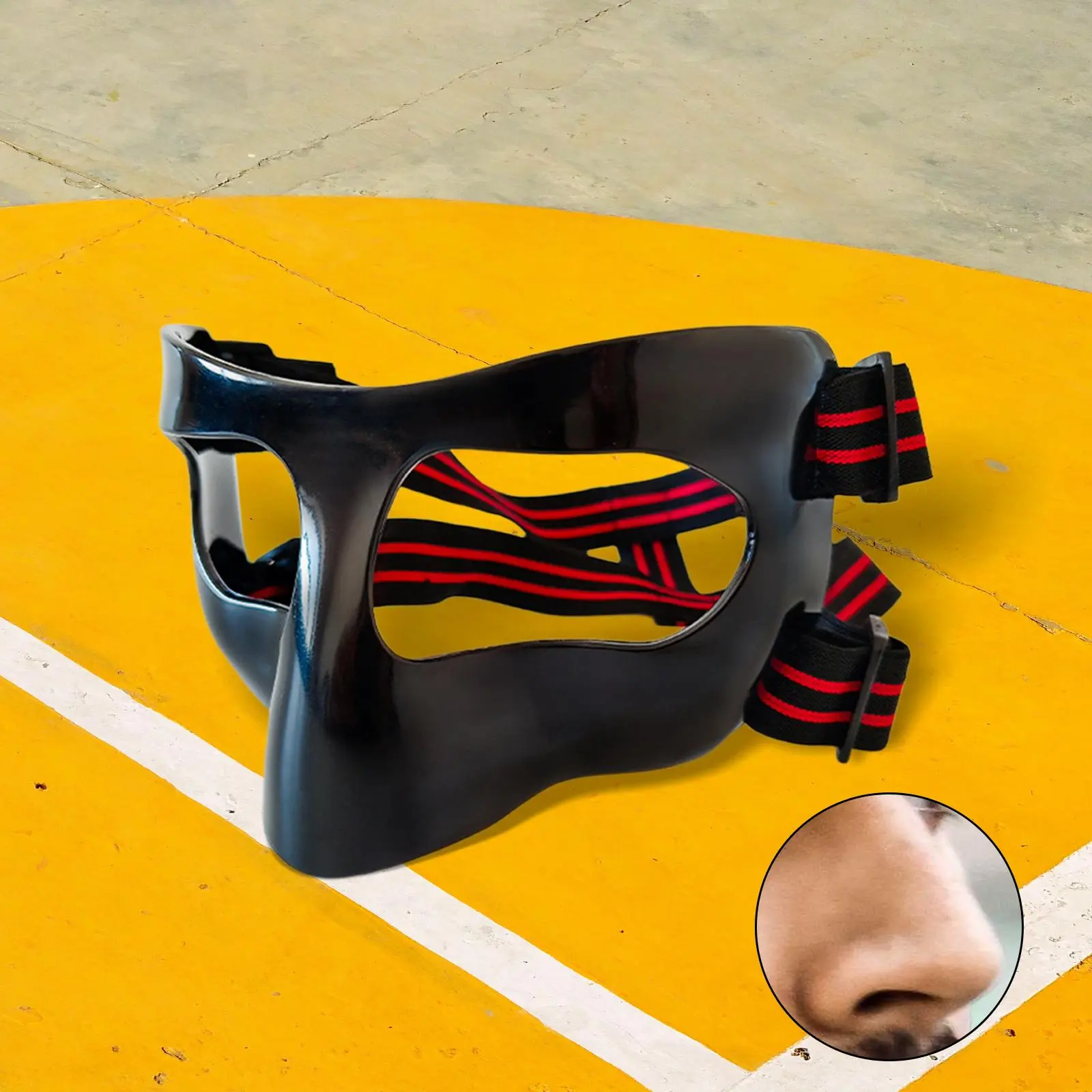 Basketball Mask Nose Guard Face Shield with Adjustable Strap, Women Men Nose Protector Face Guard for Broken Nose