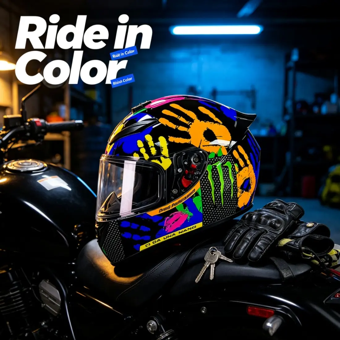 Fashion Full Face Motorcycle Helmet, Unisex Custom Print Bike Helmets, Stylish Protective Gear for Men and Women, Durable Design, Motorcycle Riding Helmet