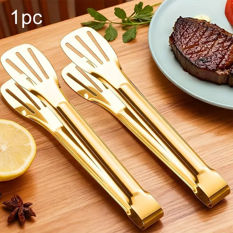 Stainless Steel 7-Inch Tongs, Cooking Utensil, Self-Serve Tongs, Stainless Steel Clamps, Buffet Tongs, Party Tongs, Salad Tongs, Appetizer Tongs, Grill Tongs, Suitable For Cooking Steak, Bread, Cake, Home Kitchen, Hotel Restaurant, Camping