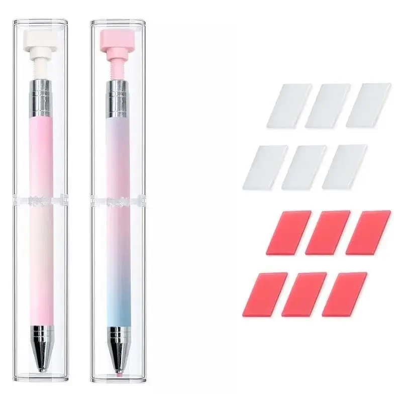DIY Diamond Art Painting Kit, 2 Pens & 12 Wax Cores, Refillable Design, Ideal for Creative Projects, Perfect Gift for Craft Enthusiasts