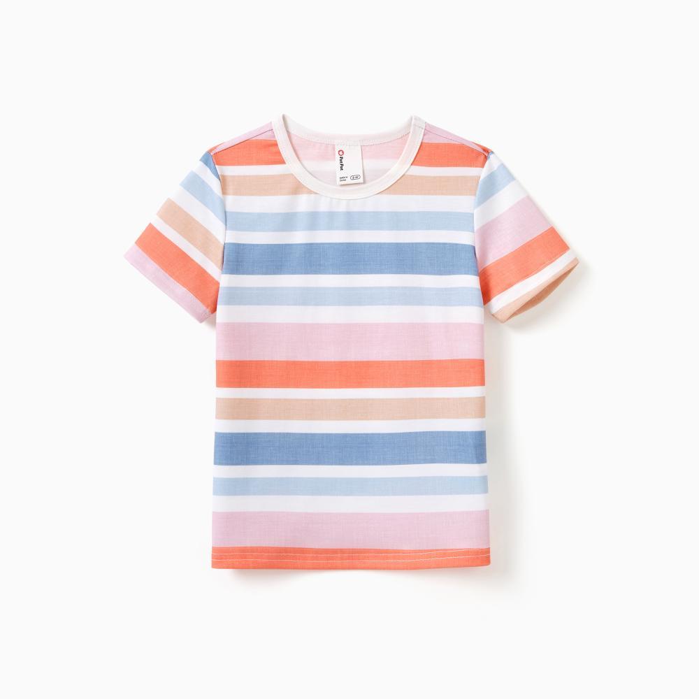 PatPat Family Matching Blue Short-sleeve Tee or Colorful Stripe Camisole Dress Spingtok PatPat Family Matching Blue Short-sleeve Tee or Colorful Stripe Camisole Dress Spingtok