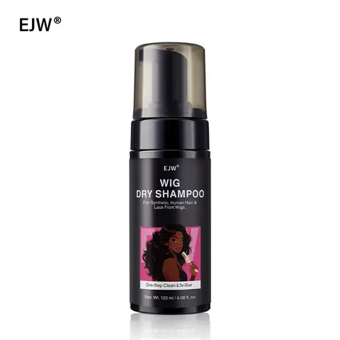 EJW Wig Dry Shampoo Cleanser - 4.06 fl oz Waterless Daily Haircare for Adults' Human & Synthetic Hair, Lace Front Glue Removal Mousse, Adhesive Residue Breaker, Odor Control, No-Rinse, Gentle Non-Irritating Wig Lifespan Extender, Conditioner