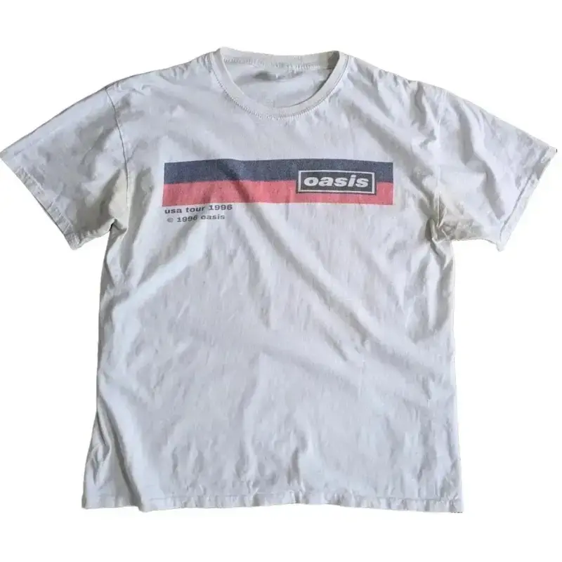 Oasis Band 1996 US Tour Replica Vintage Rock Short-Sleeve Round Neck Casual Menswear Tops, Unisex S-3XL Printed Design Sports Top