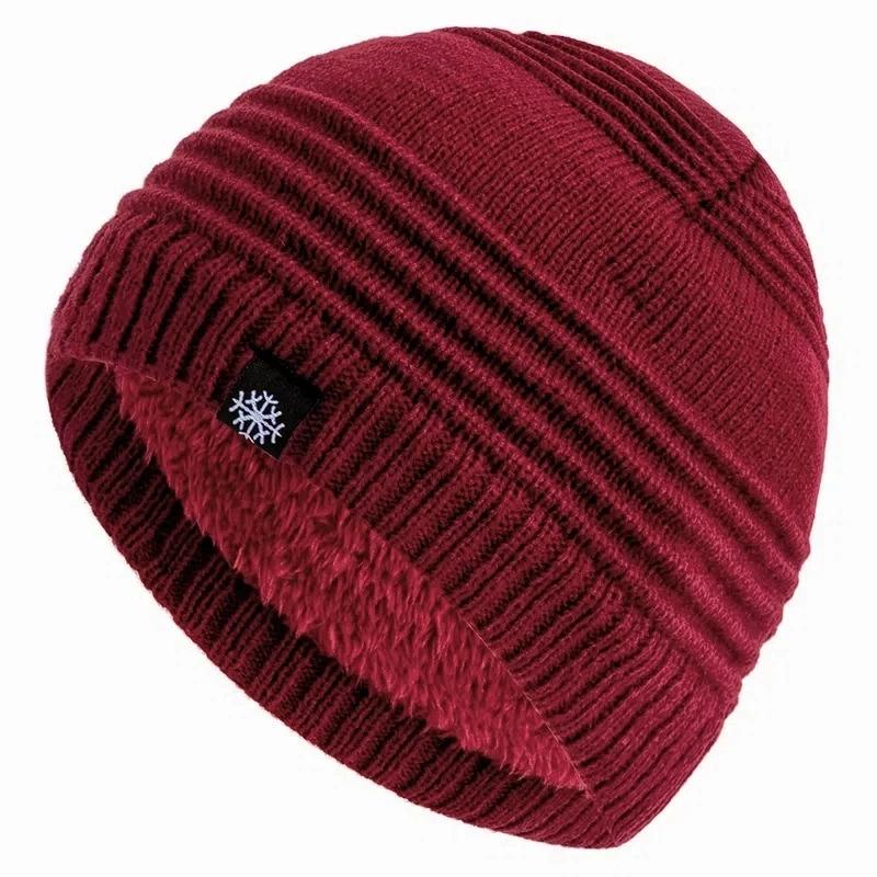 Unisex Classic Snow Label Fleece Beanie Hat Keep Warm Winter Hat Lightweight Hats For Men Women Fashion Winter Cap
