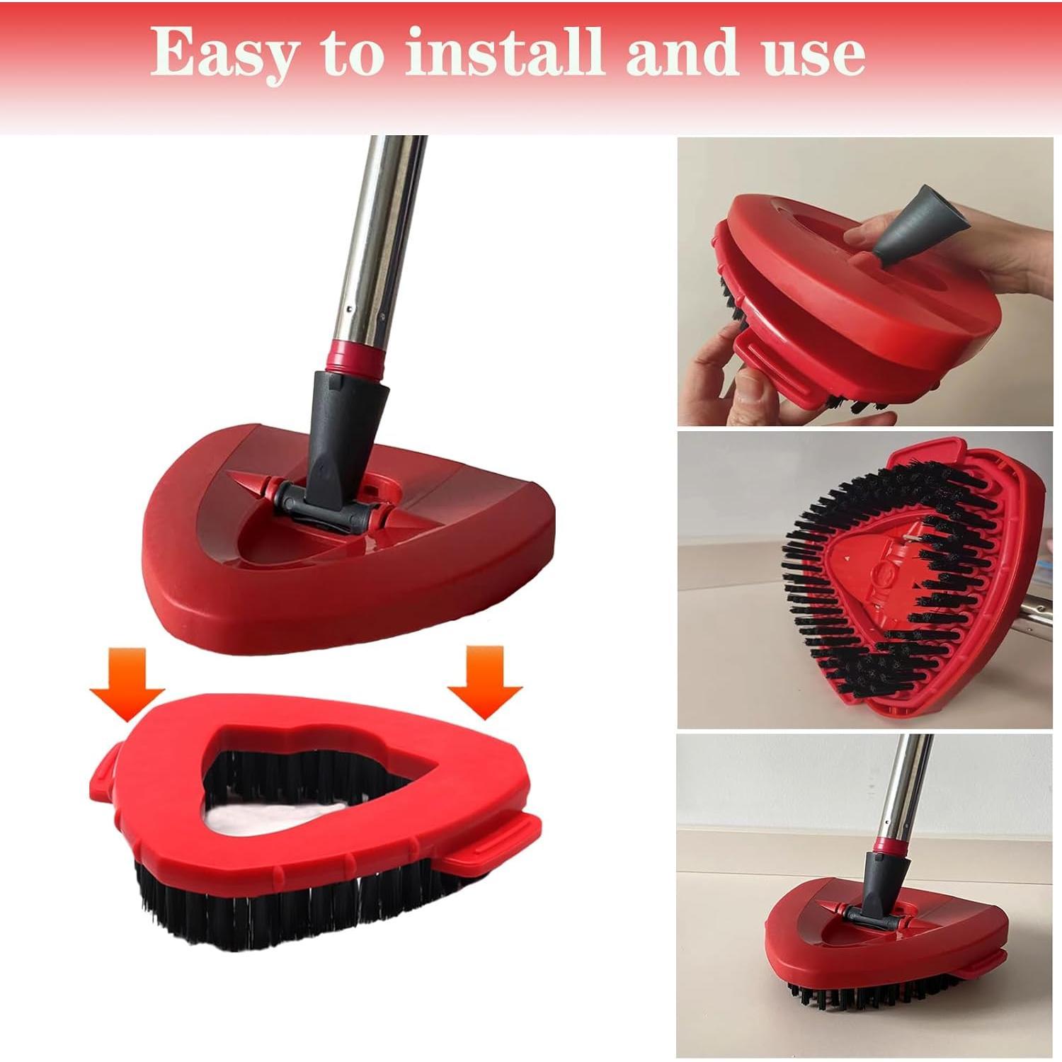 Spin Mop Replacement Handle and Mop Base Replacements for OCeda EasyWring 1-Tank Spin Mop System,4-Section Iron Mop Handle 30-58in and 1 Mop Base and 1 Scrub Brush Cover Set Combo, Red Spin Mop Replacement Handle and Mop Base Replacements for OCeda EasyWring 1-Tank Spin Mop System,4-Section Iron Mop Handle 30-58in and 1 Mop Base and 1 Scrub Brush Cover Set Combo, Red
