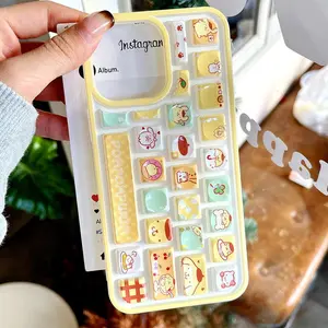 Kawaii cartoon KUROMI Hello Kitty Purin 3D keyboard for iphone 15 PRO MAX 14 13 12 11 16 pro Fully enclosed 16 goods.productname
