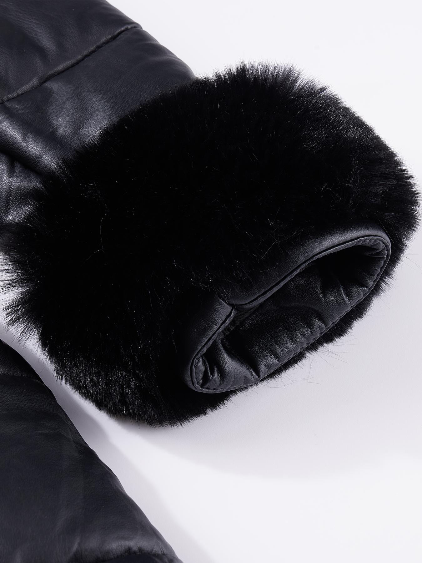 Women's Elegant Chic puffer Coat with Fleece Trim, Faux Fur & Belt, Mid-Length Fall Winter Hooded Fitted Jacket, Warm Daily Wear Outerwear