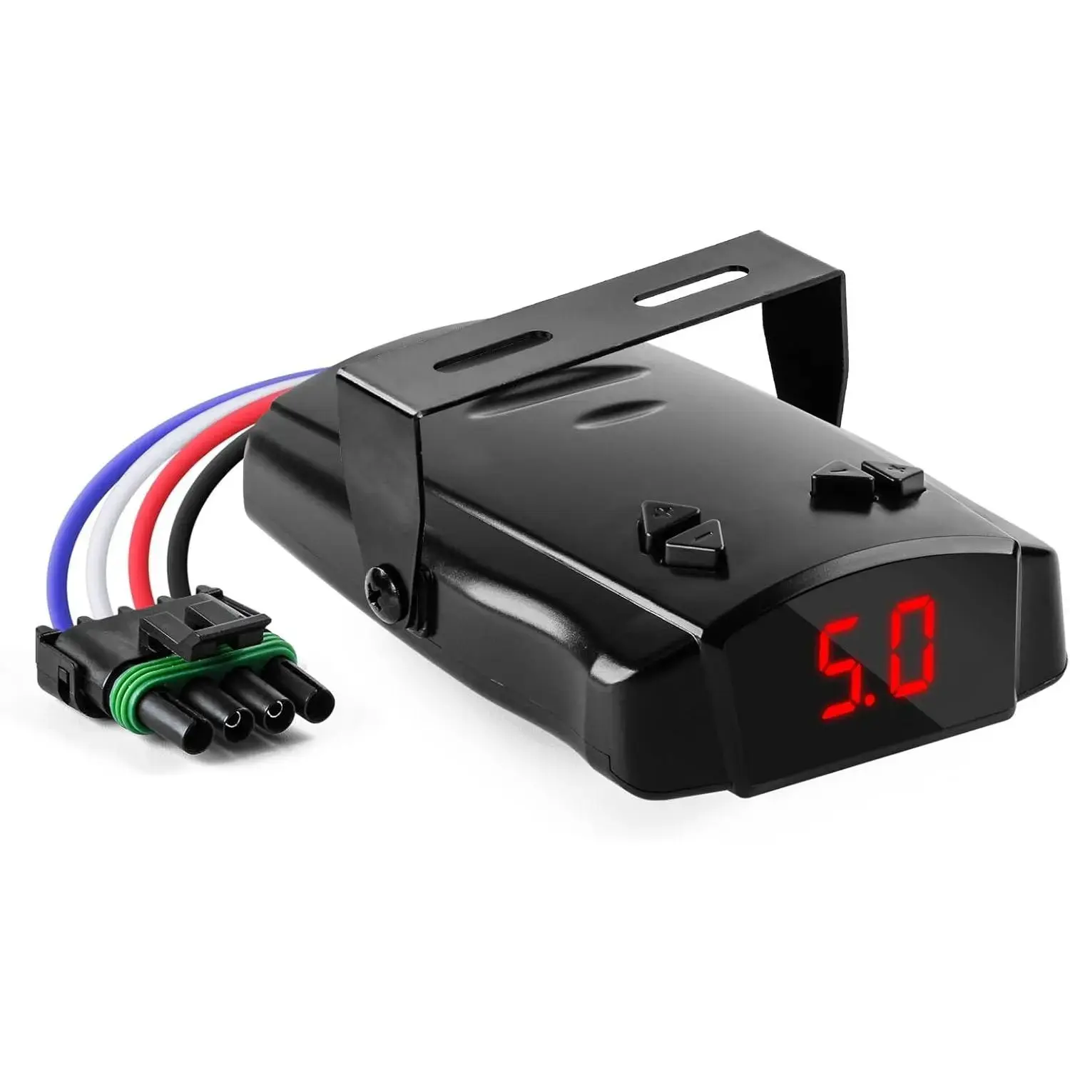 Trailer Brake Controller with 1-4 Axles Compatibility, Time-Delay Function, LED Screen, Fault Detect & Safety Protection for Overload/Short-Circuit – Ideal for Light-Duty Towing