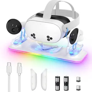 Charging for Mate Quest 3/3s, Magnetic Charging Station for Quest 3 VR Headset & Controllers, Includes 2 Rechargeable Batteries