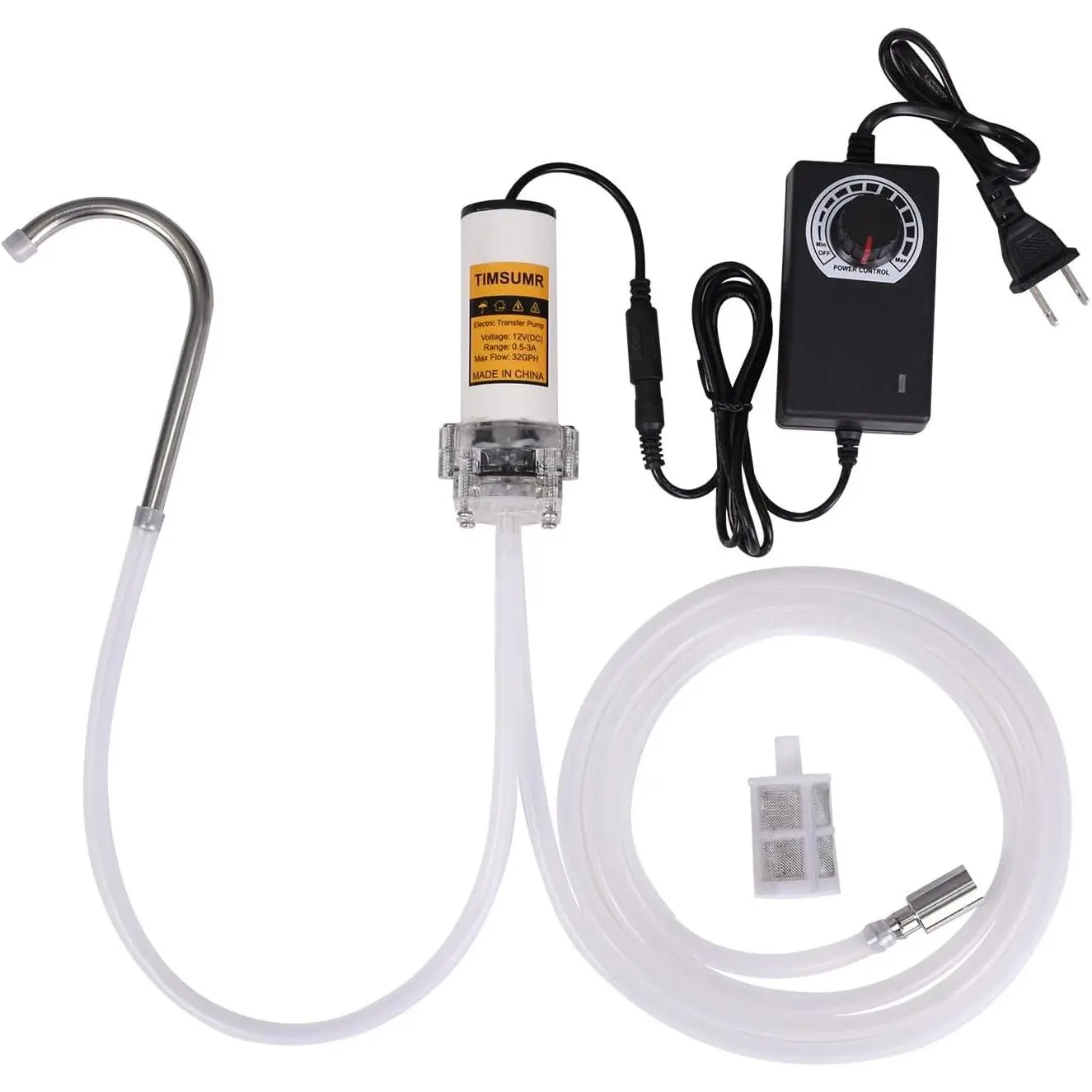 Food Grade Electric Water Transfer Pump, 100-240V Adjustable Speed Self-Priming Auto Siphon Pump, 2L/Min Low Noise for Ice Maker, Coffee Machine, Bottling (Wine, Beer, Kombucha)