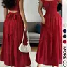 1 Piece Spring & Summer Ruffled Square Neck Polka Dot Maxi Dress , Back Tie Design Retro Sweet Style for Date Nights, Vacation and,Waist-Cinching Slimming Romantic Girl Style for Parties and Daily Outings, Casual Wear, Polka Dot Dresses