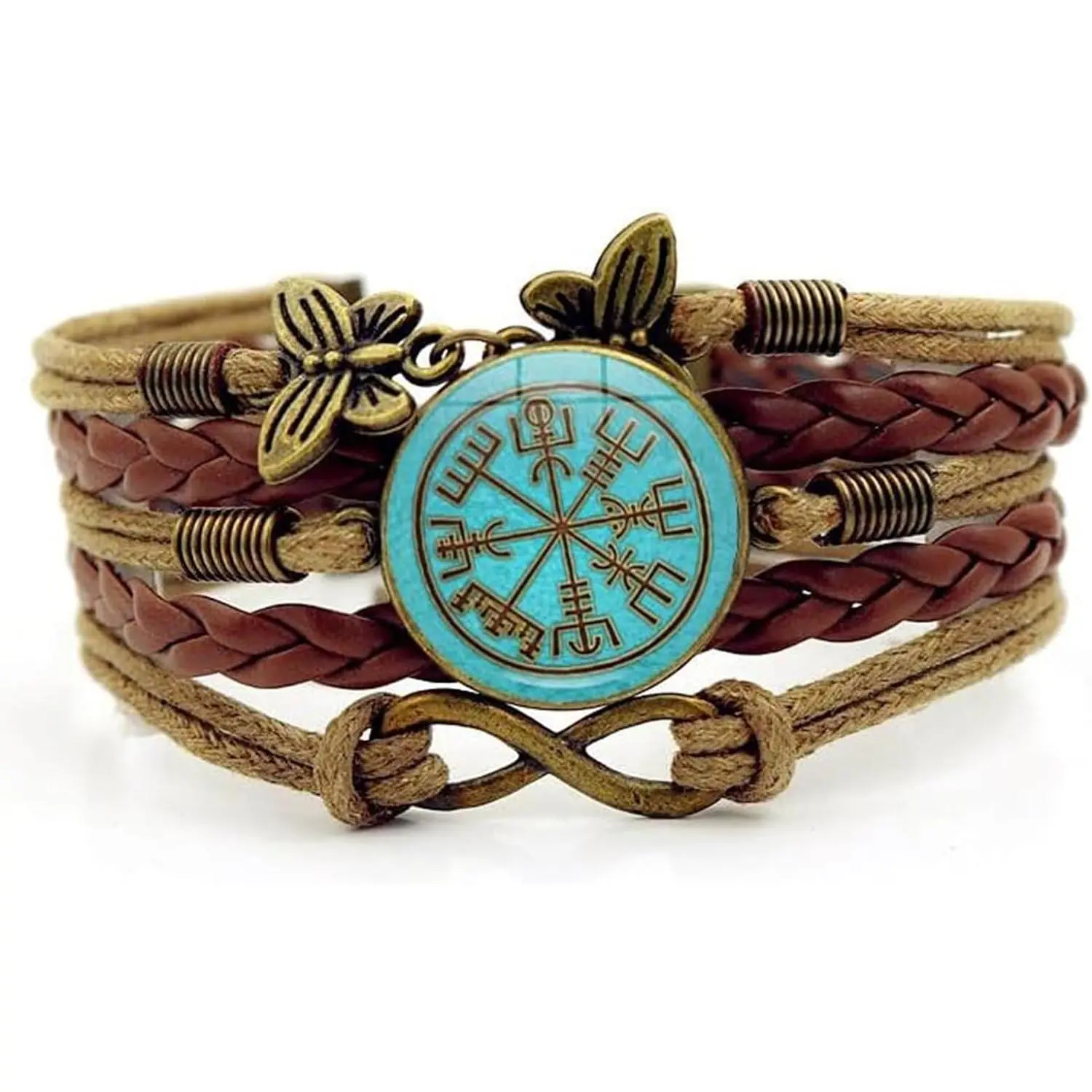 Compass Protect Bracelet for Women Turquoise Charm Bracelets  Norse  for Women