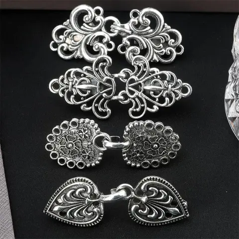 Women's Vintage Alloy Waist Cincher Clip Sets - 4 Different Styles, Design-Focused Reusable Ornamental Accessory for Daily Wear, Dress Back Cinch, Shirt Brooch
