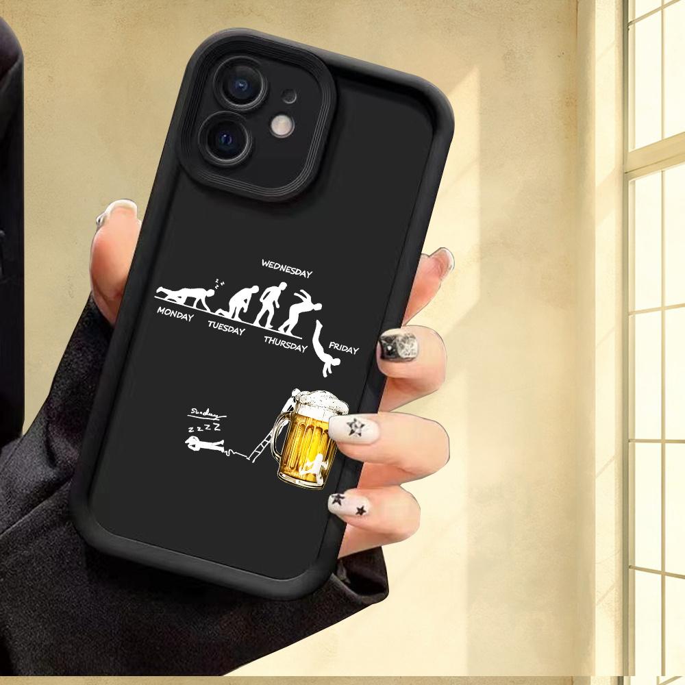A Phone Case Featuring a Beer Drinking Pattern, Designed for Various for iphone Models Including The for iPhone 17 E Air Pro ProMax iPhone16 15 14 Plus 13 12 Mini 11 X XS XR Series. This Stylish Printed Case Makes an Excellent Gift for Friends And
