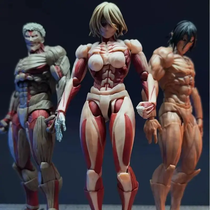 "Attack on Titan" Amazing Yamaguchi Revoltech No. 068 Female Titan (Annie Leonhart) Action Figure, Anime Merchandise Collectible Model Toy for Hobbies, Action Figures
