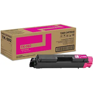 1 Pack TK-592M 1T02KVAUS0 Magenta Toner Cartridge High Yield Compatible TK592M Replacement For Kyocera Ecosys M6026cidn M6526cdn P6026cdn