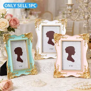 European Style 3D Pattern Photo Frame, Frame Only, Picture Frame, Home Desktop Decoration, Multi-Color Options, Suitable for Bedroom Study Office Photography Props