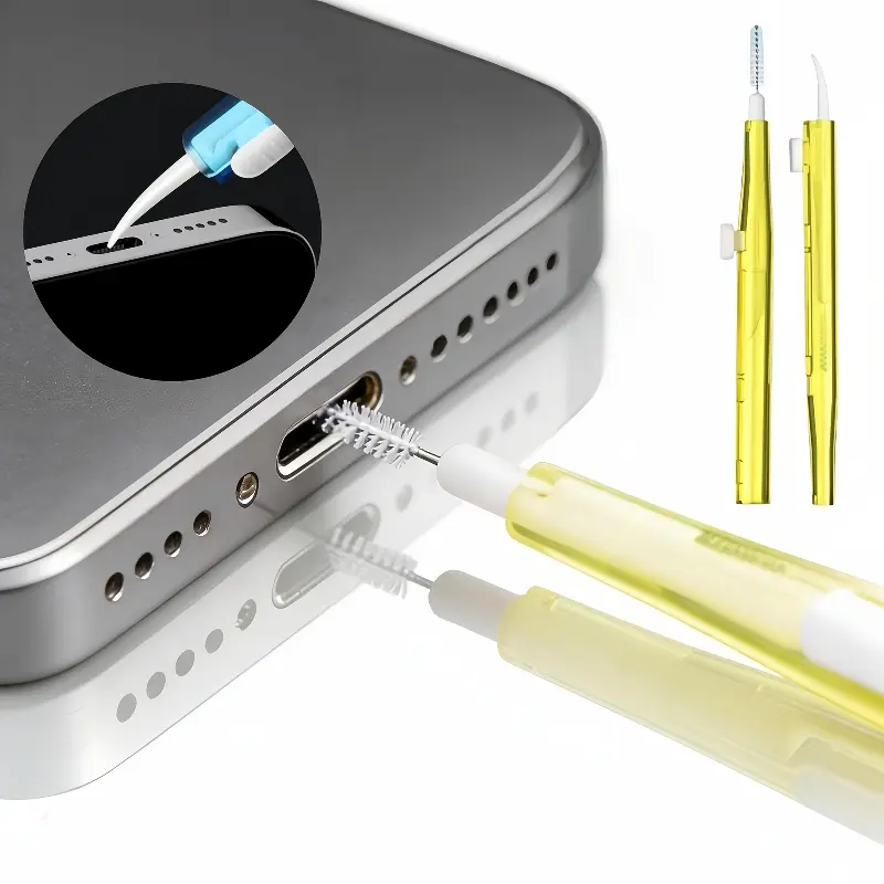 2-Pack Phone Cleaning Brush Set, Cleaner Kit, portable dust remover, designed to clean crevices on smartphones, tablets, smartwatches, camera lenses, earphones and charging ports, mini pocket size for easy storage, digital device care cleaning kit