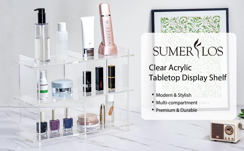 3-Tier Acrylic Tabletop Display Shelf, Clear Display Stand, Sturdy Shelves for Toy, Makeup, Perfume, Spice 3-Tier Acrylic Tabletop Display Shelf, Clear Display Stand, Sturdy Shelves for Toy, Makeup, Perfume, Spice