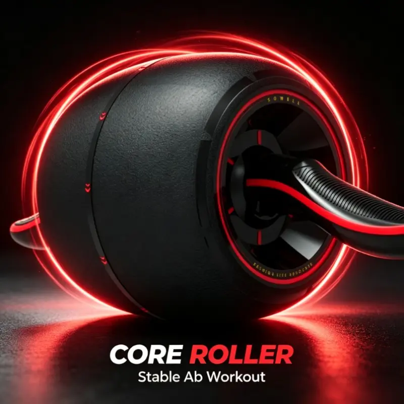 Automatic Rebound Ab Wheel, Non-Slip Grip, Wide Rubber Wheels, Home Fitness Equipment, Core, Arm, Back Workout, Portable Trainer, Abdominal Wheel Roller
