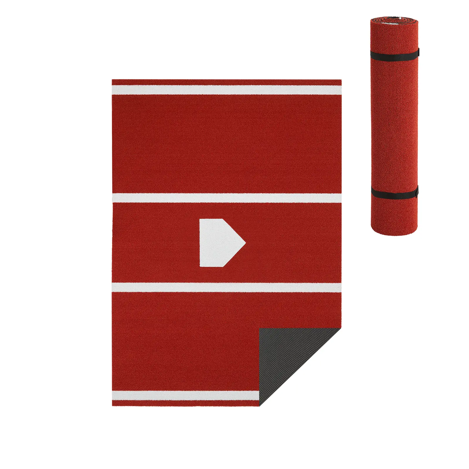 Baseball Batting Mat, Hitting Mat Turf with Batters Box and Home Plate for Outdoor Batting Cage Baseball and Softball Stance Practice 6 x 4 ft Mat