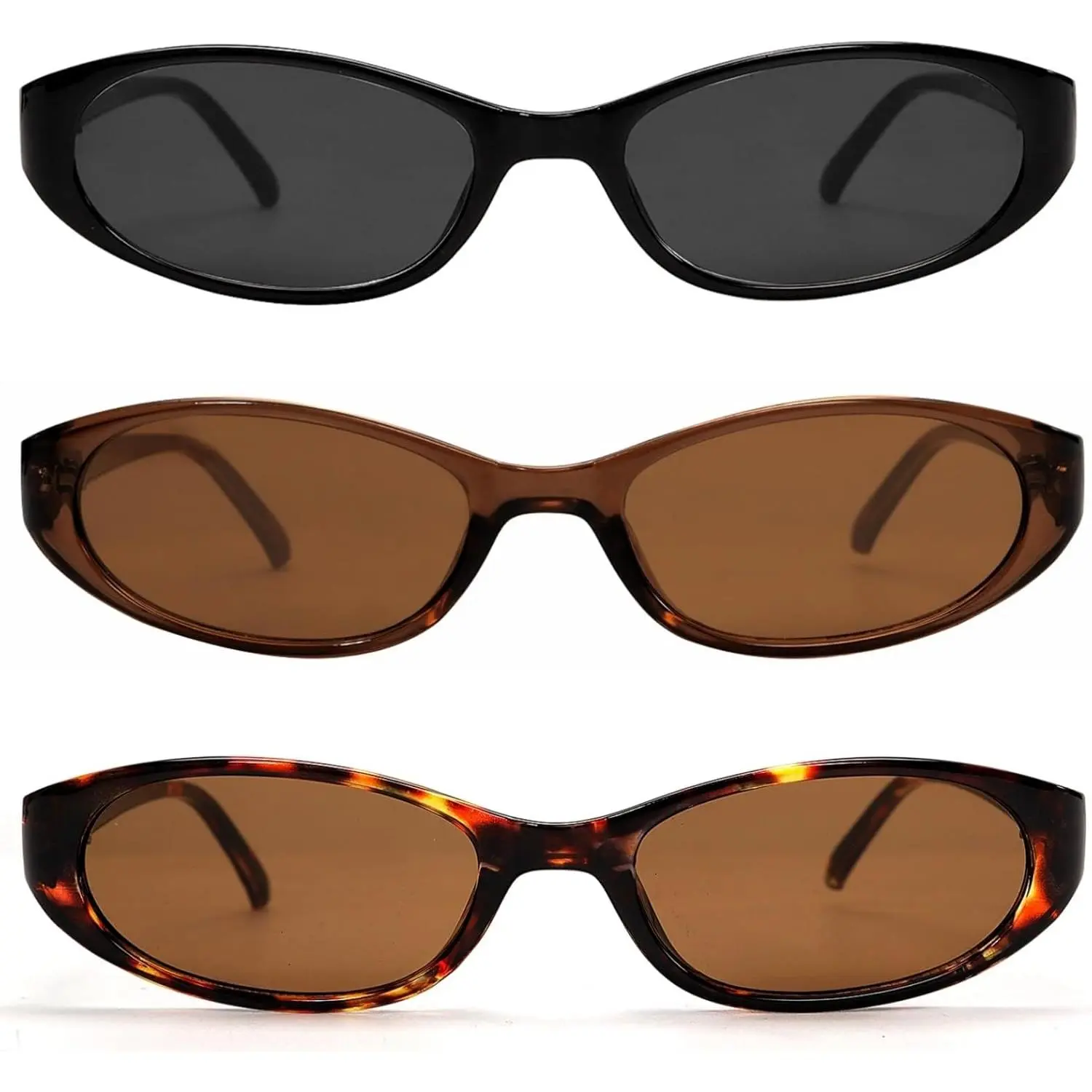 Retro Oval Sunglasses Women 2026 90s Small Chic Cat Eye Sun Glasses Sunnies Lightweight Shades