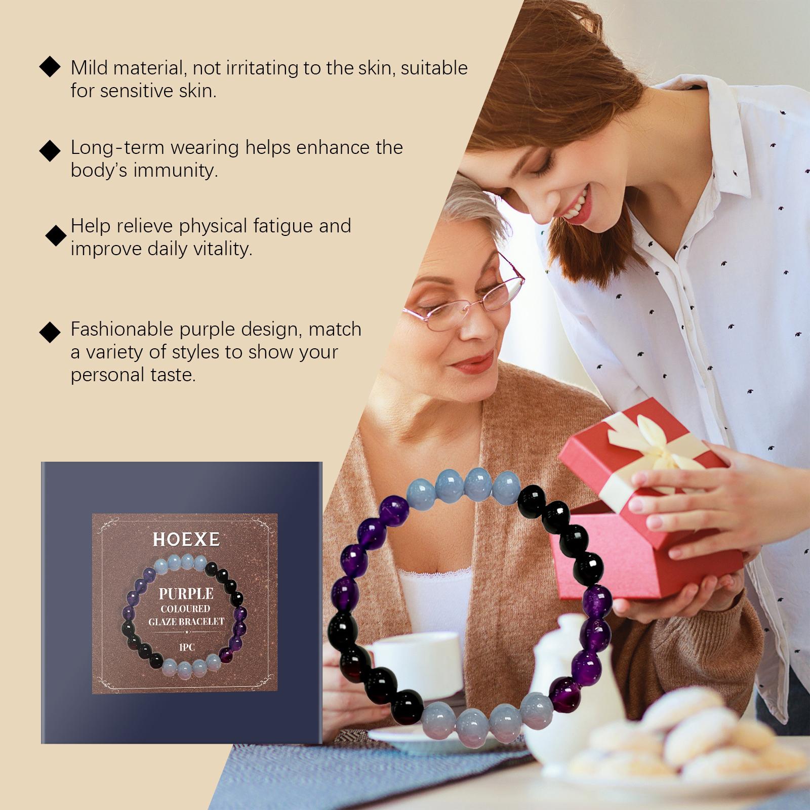 Hoexe Purple Glass Bracelet Glass Crystal Personality Fashion Decoration Clothing Accessory Hand Beaded Bracelet